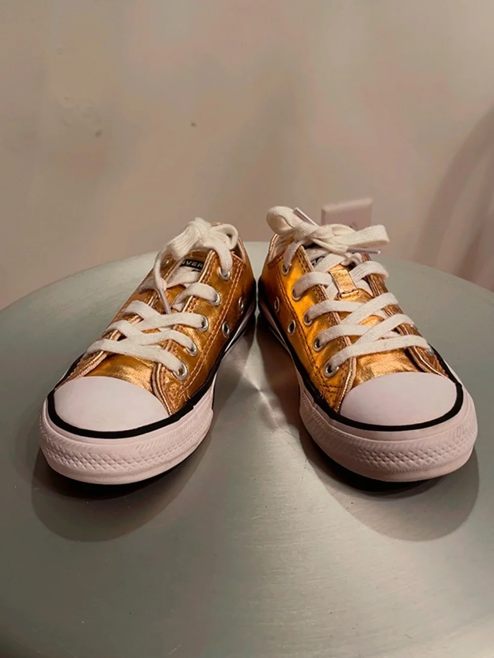 Converse Chuck Taylor All Star Metallic Gold Low Top Sneakers Youth Size 11